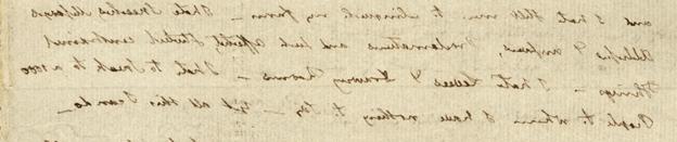 约翰·亚当斯写给阿比盖尔·亚当斯的一封手写信的细节
